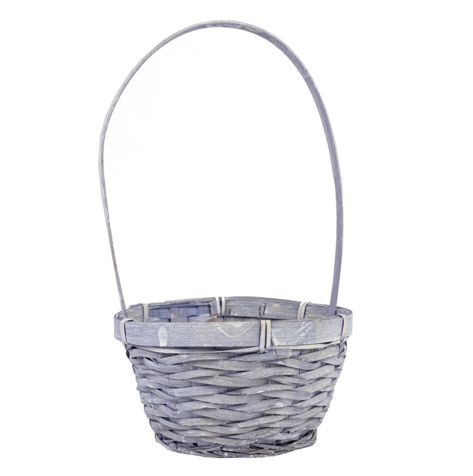 Корзина плетеная бамбук 17x10,5x33см, сиреневый по цене 