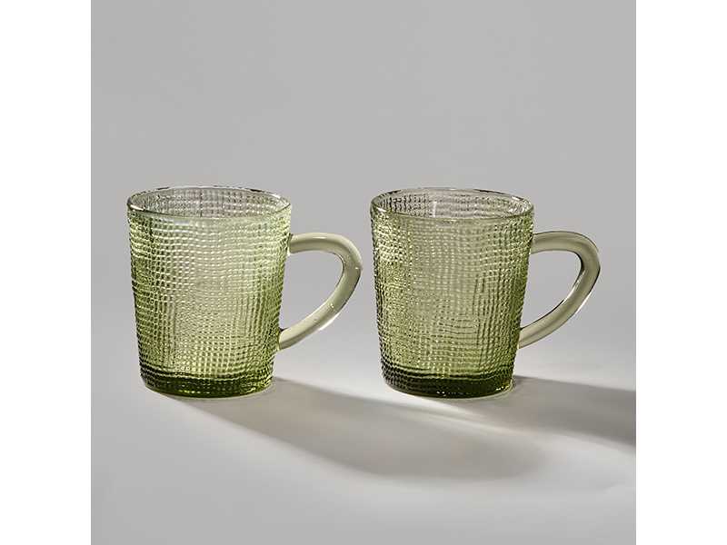 Набор кружек Темпо 2шт 250мл зеленый, стекло арт.355-387 по цене 