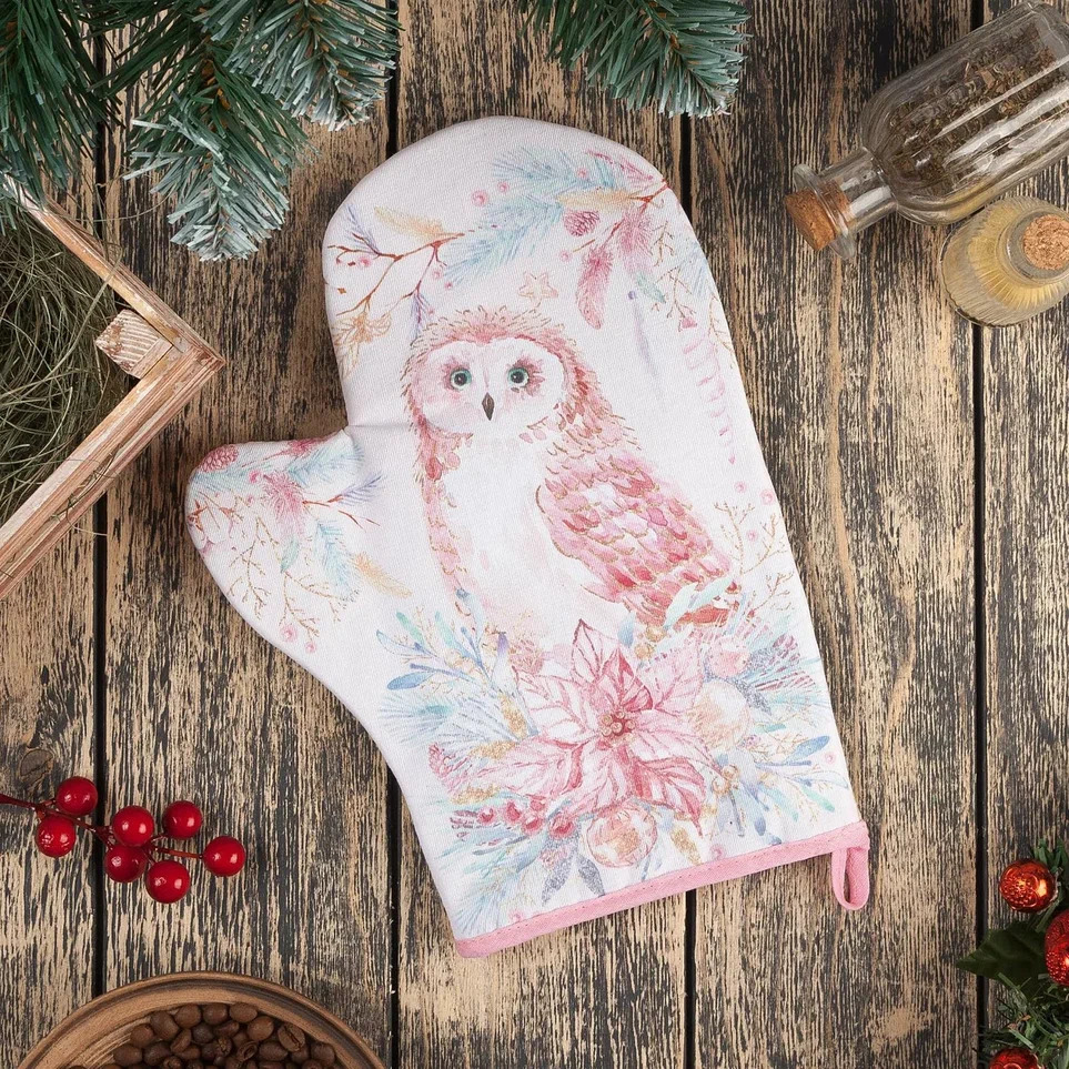 Прихватка-рукавица Этель Совушка 20х28см, хлопок арт.4461060 по цене 