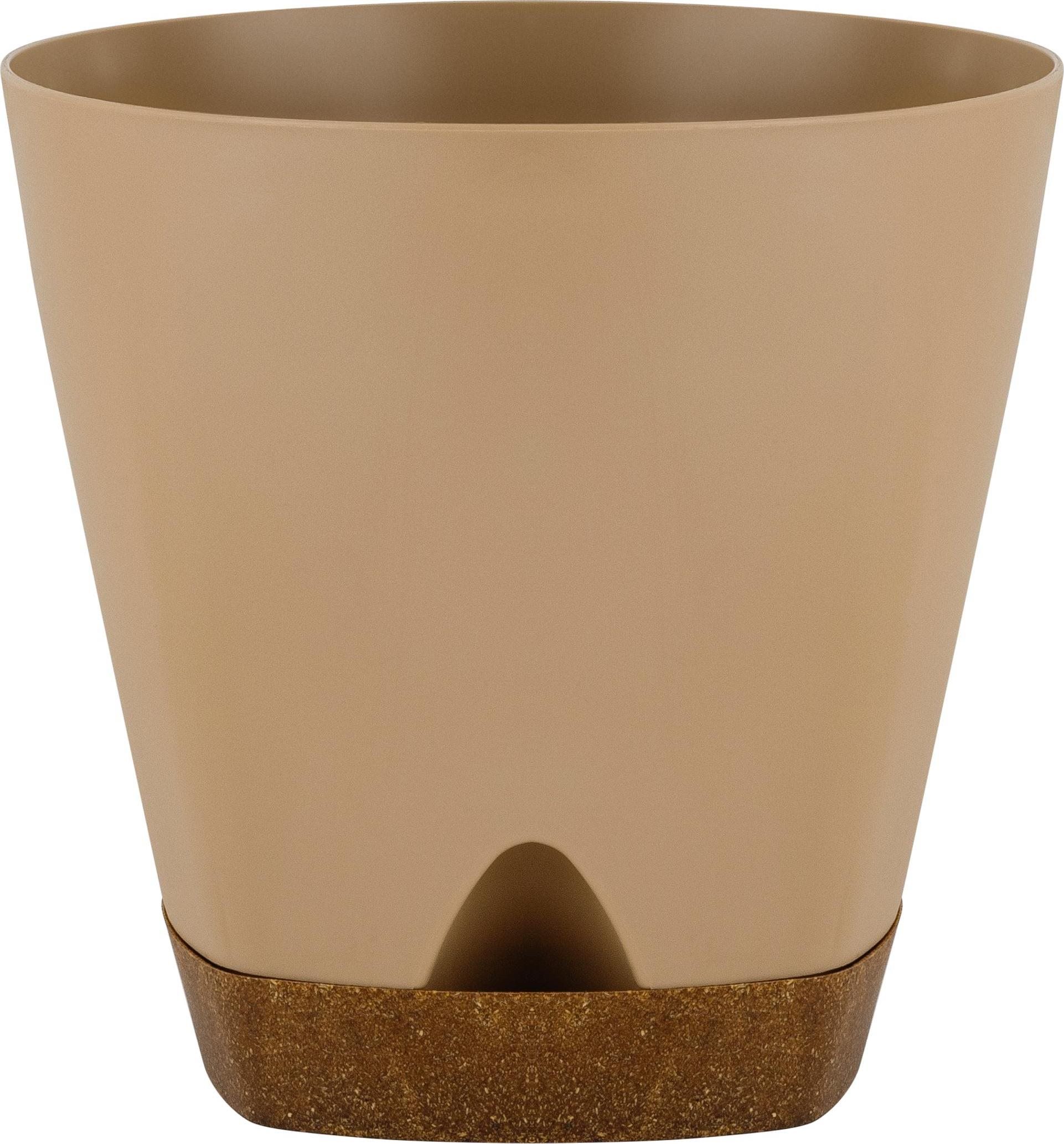 Горшок ИнГрин 17см 2,5л с прикорневым поливом, молочный шоколад/бук по цене 