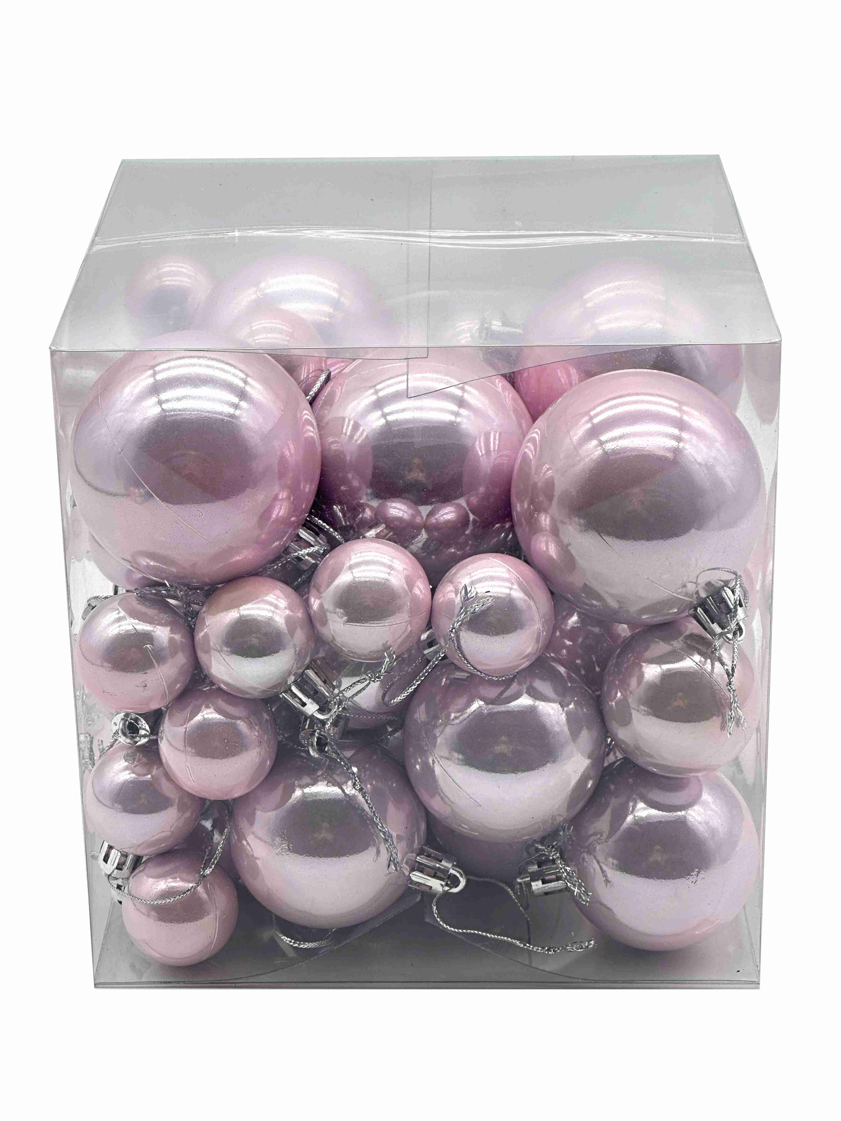 Украшение новогоднее подвесное Шары ассорти, набор из 59шт, розовый арт.91414 по цене 