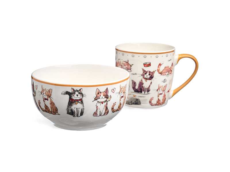 Набор для завтрака Лефард Кошки 2предмета, фарфор арт.260-1054 по цене 