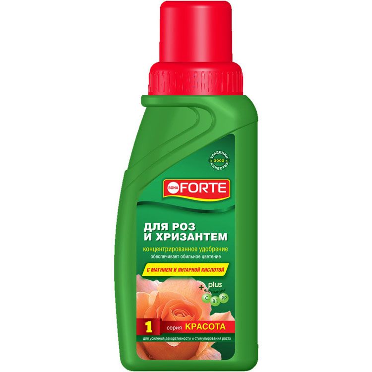 Удобрение жидкое БОНА ФОРТЕ КРАСОТА для роз и хризантем минеральное 285мл по цене 