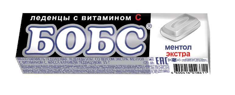 Леденцы Бобс экстра ментол, леденцы с витамином с по цене 