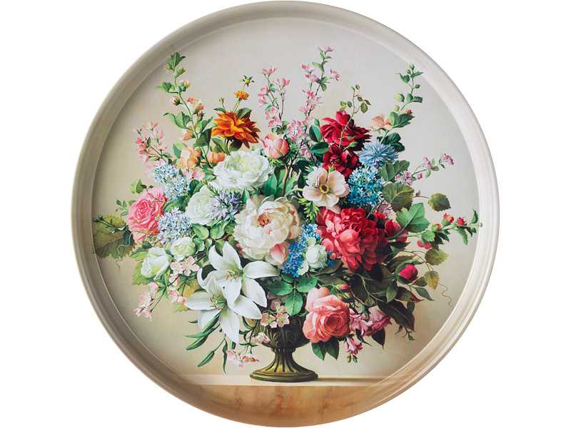 Поднос сервировочный Агнесс Неподвижная жизнь 33x2,1см, сталь арт.898-071 по цене 