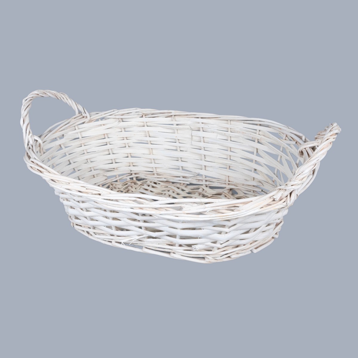 Поднос плетеный овальный 37x27x10см отбеленный, ива по цене 