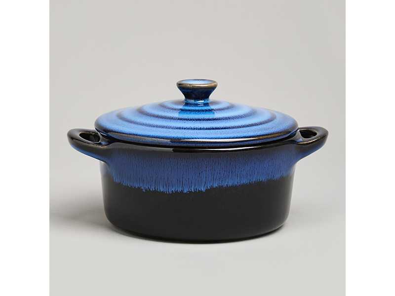 Горшочек для запекания Реактивный синий 600мл, керамика арт.780-132 по цене 