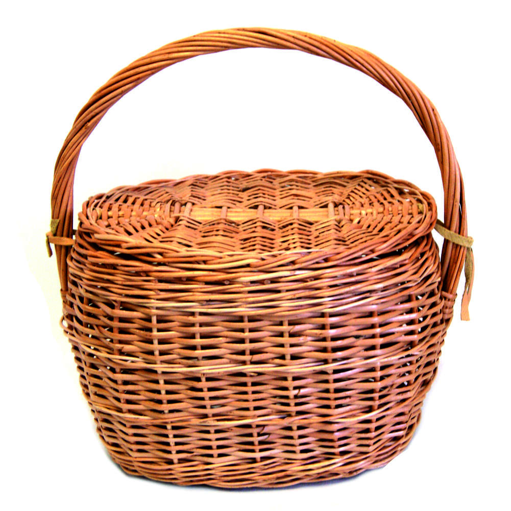 Корзина хозяйственная овальная с крышкой 38см плетеная арт.НХП 0056/1/1 по цене 