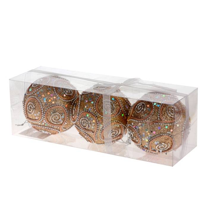 Набор шаров стекло, 13см, уп. 3шт, арт.CAP103610 по цене 