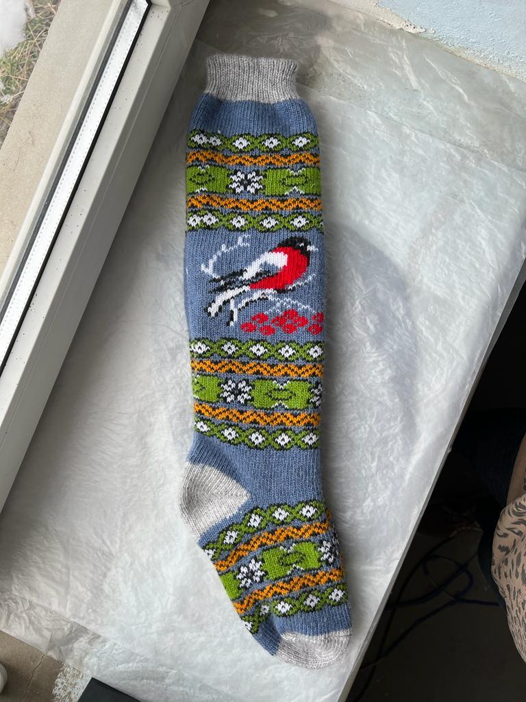 Гольфы женские шерстяные размер 38-40, цвет синий с серым арт.G6R106-1 по цене 