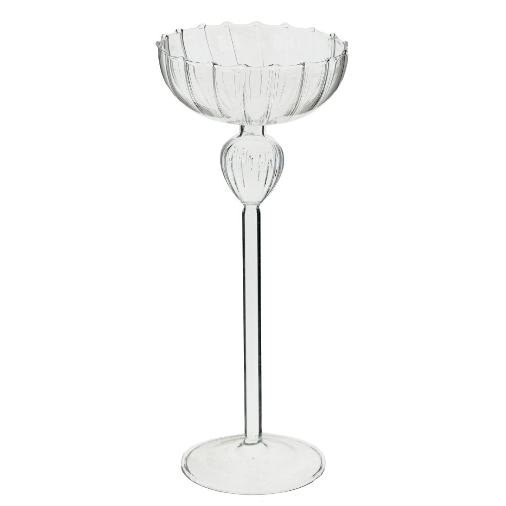 Подсвечник на ножке стекло 10х10х24,5см арт.787559 по цене 
