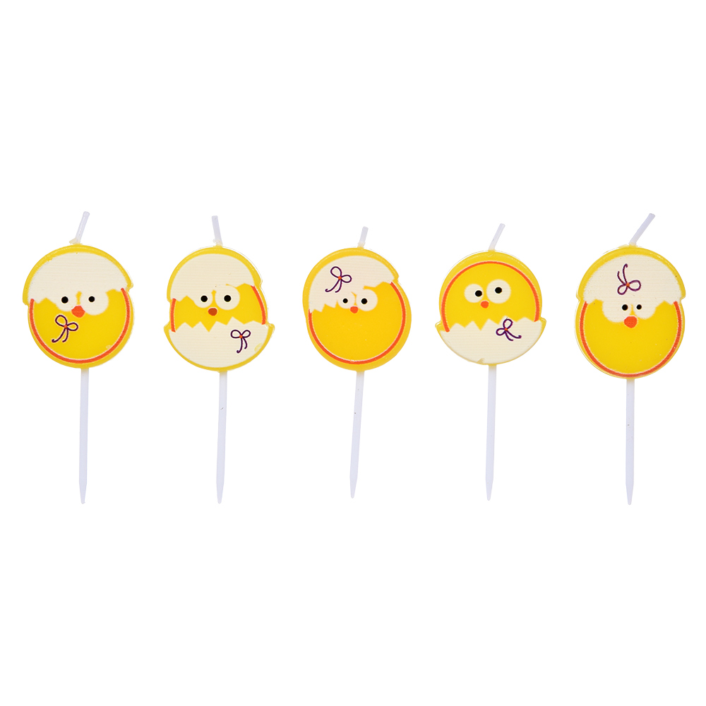 Свеча на шпажке Цыпленок Мармитон 5шт 3,5х3см по цене 