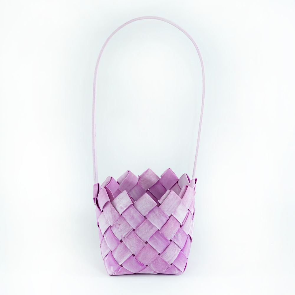 Корзина плетеная 13x32см розовый, древесная щепа по цене 