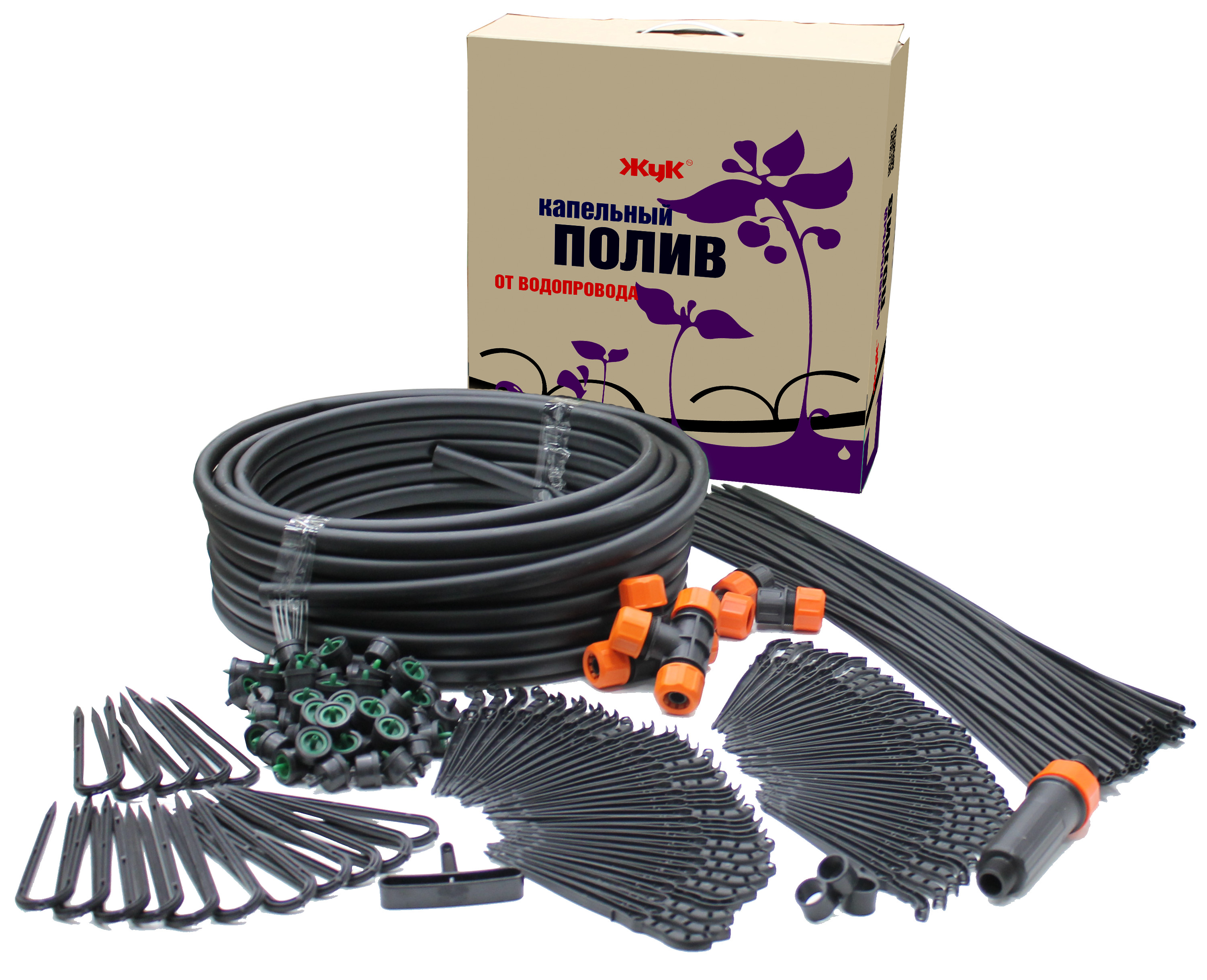 Полив капельный Жук от водопровода на 30 растений по цене 