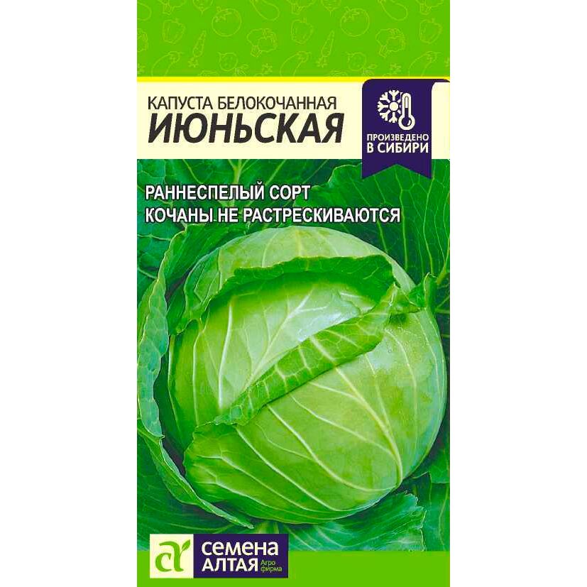 Семена Капуста белокочанная Июньская 0,5 гр. Семена Алтая 