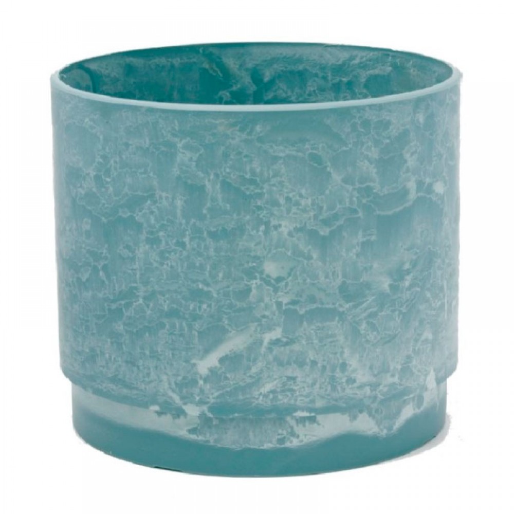 Горшок круглый с вкладышем Гриншип 10л 26х25см пластик голубой камень по цене 