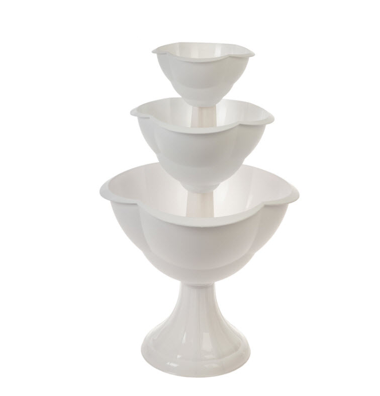 Вазон Клумба на высокой ножке Водопад 3 яруса 90см пластик, белый арт.4288739 по цене 