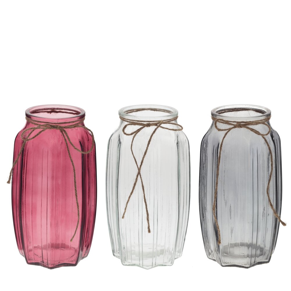 Ваза 11х11х22см 3в., стекло арт.787249 по цене 