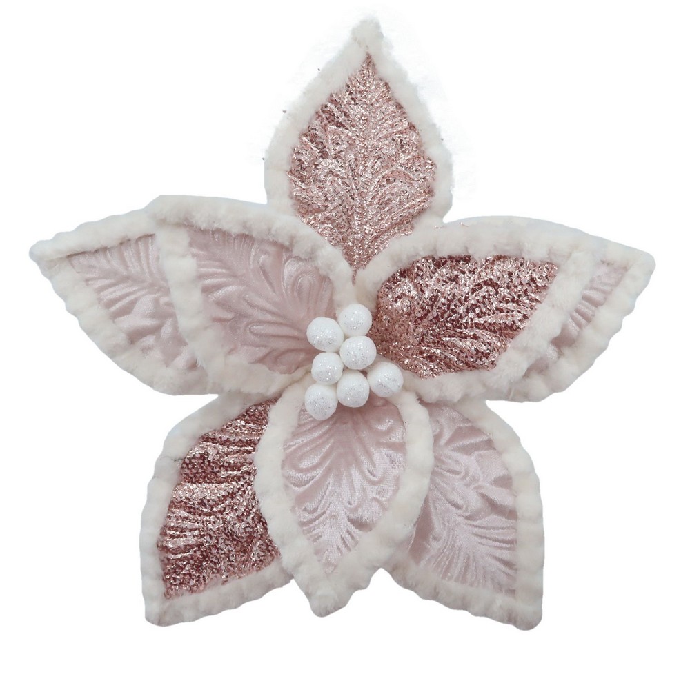 Цветок искусственный на клипсе розовый 16,5х29х29см полиэстер арт.91266 по цене 