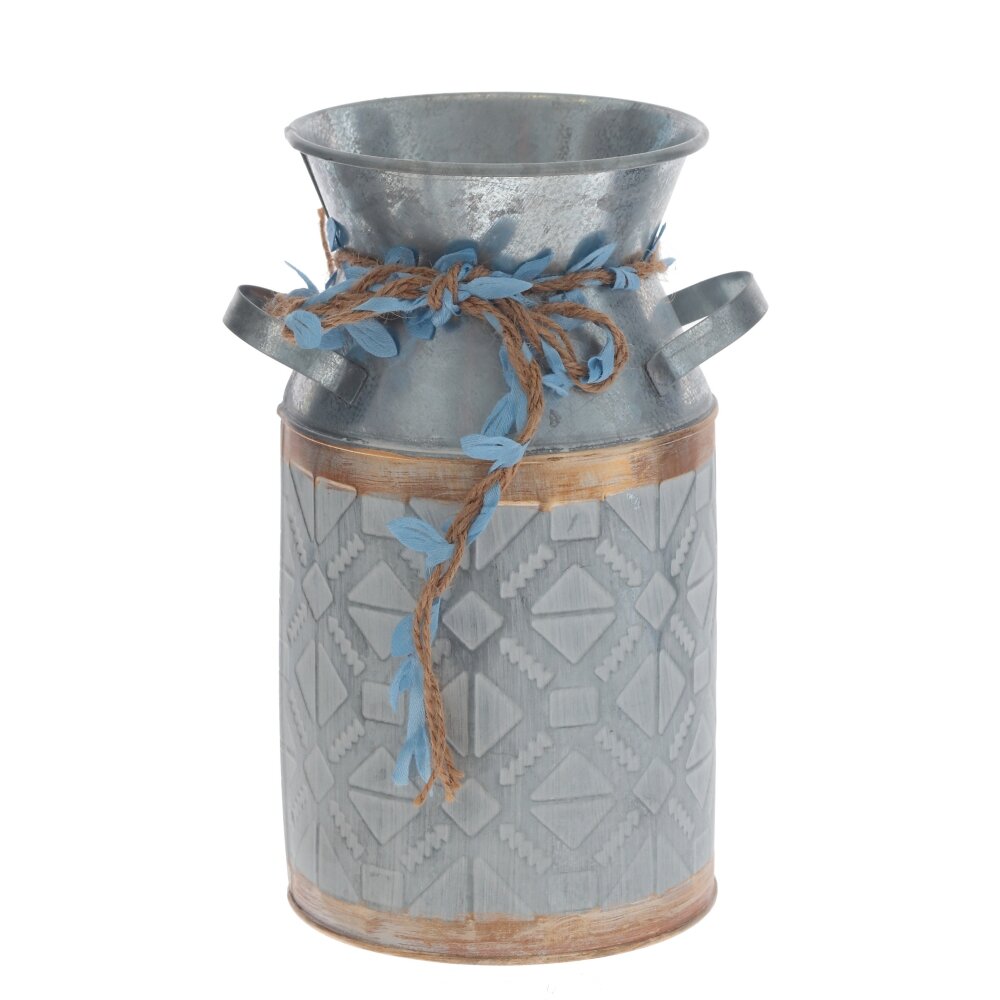 Кашпо сосуд с ручками 10х10х19см, металл арт.800232 по цене 