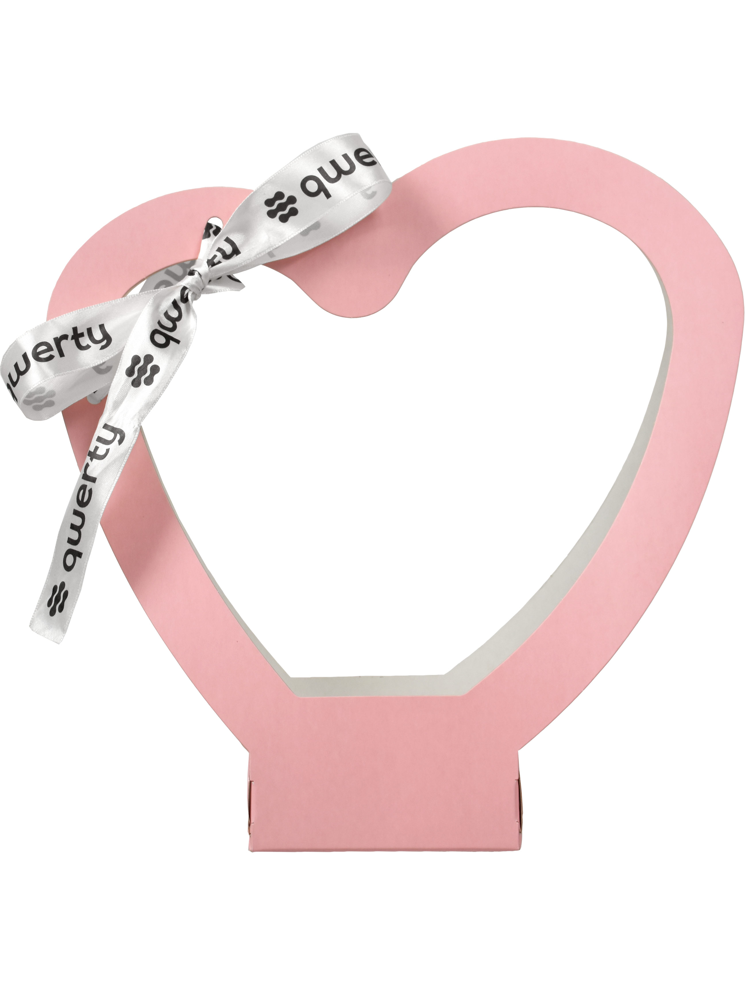 Пакет для цветов Сердце с лентой розовый по цене 