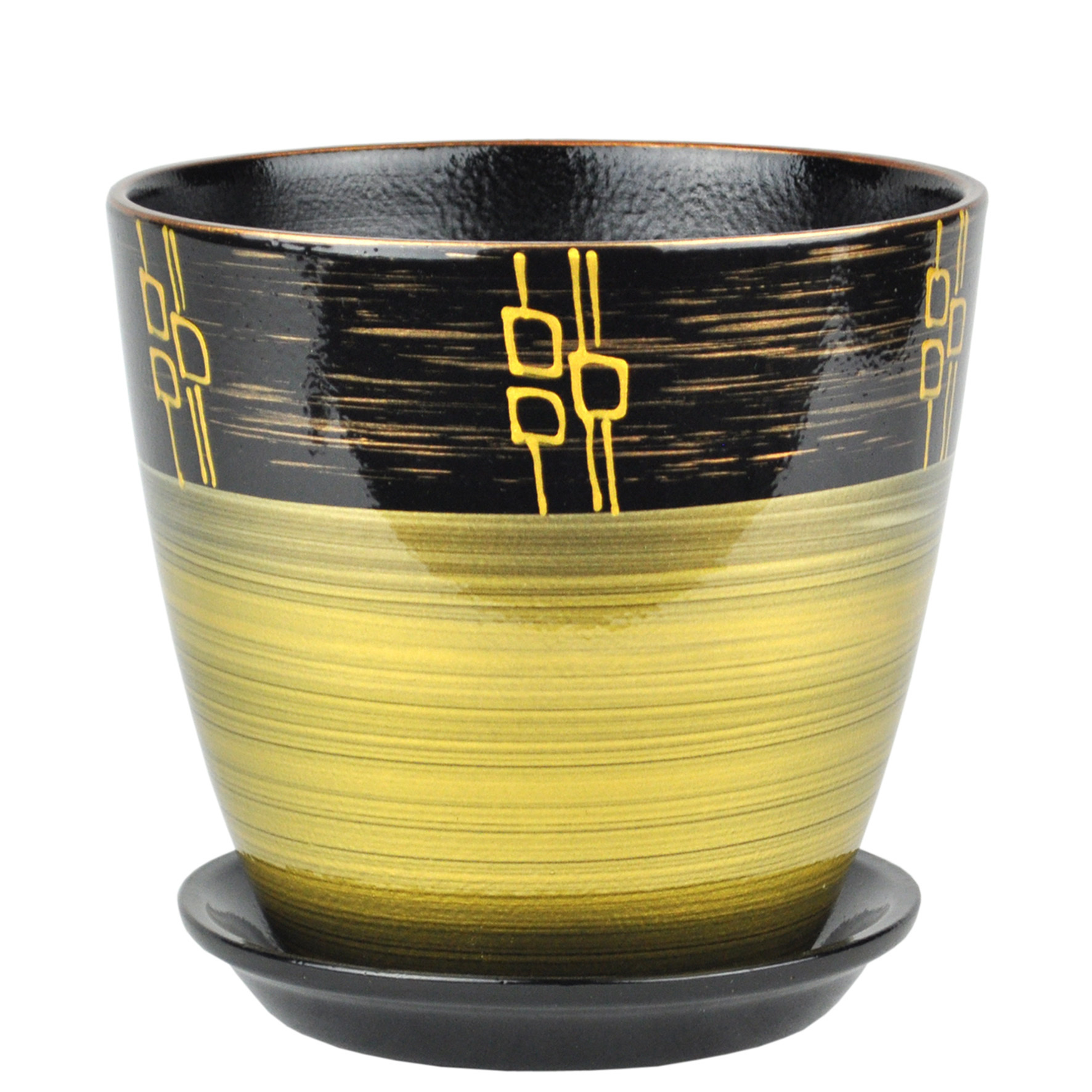 Горшок бутон Ритм 18х18см 3.8л керамика, бронза по цене 