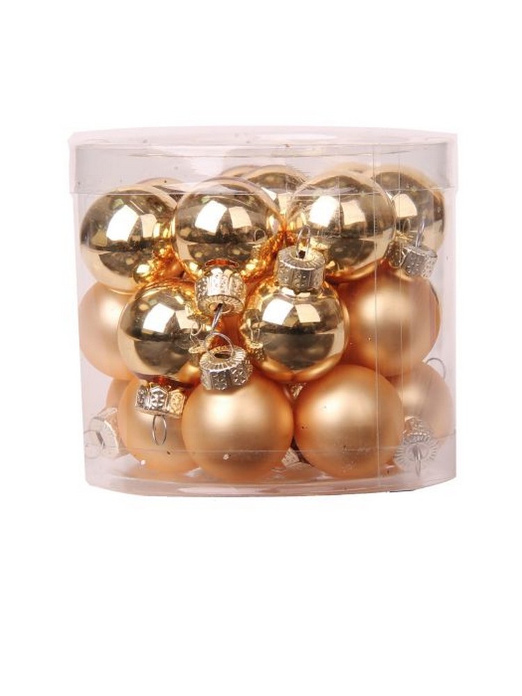 Украшение новогоднее Шар Золотые шарики набор из 24шт 2,5х2,5х2,5см стекло арт.89653 по цене 