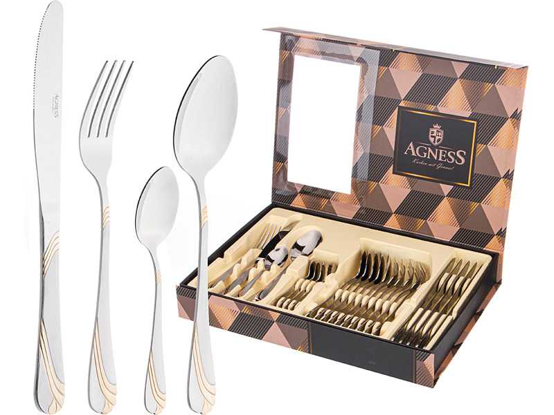 Набор столовых приборов Агнесс на 6 персон 24пр. арт. 942-045 по цене 
