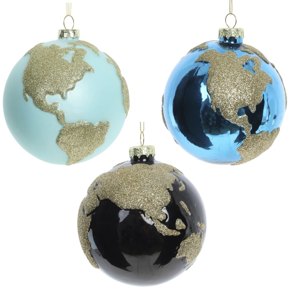 Украшение новогоднее Планета 10х10х11см 6в. по цене 