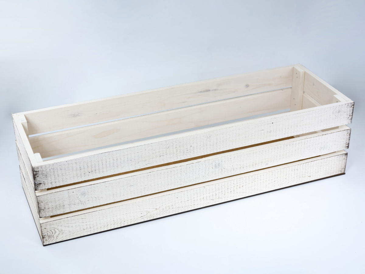 Ящик Прованс дерево 60х20х14см, бежевый арт.к000015086 по цене 