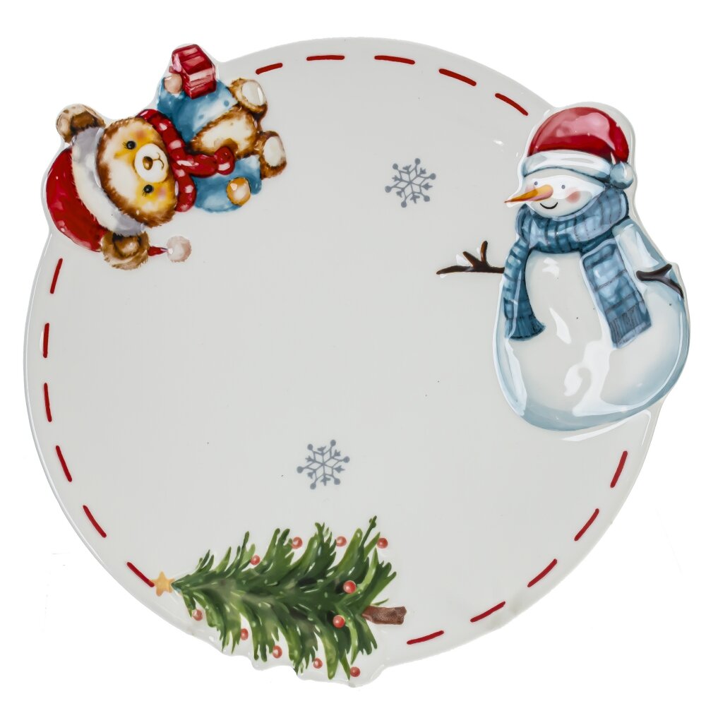 Тарелка Веселый Новый год 21х21х2см, керамика арт.805094 по цене 