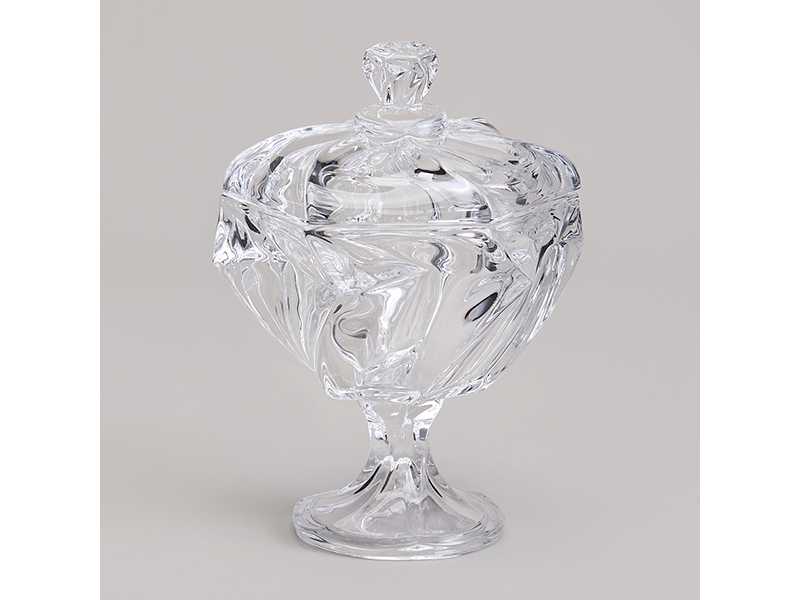 Блюдо с крышкой на ножке Лефард Богема 11,5x16,5см, стекло арт.195-232 по цене 