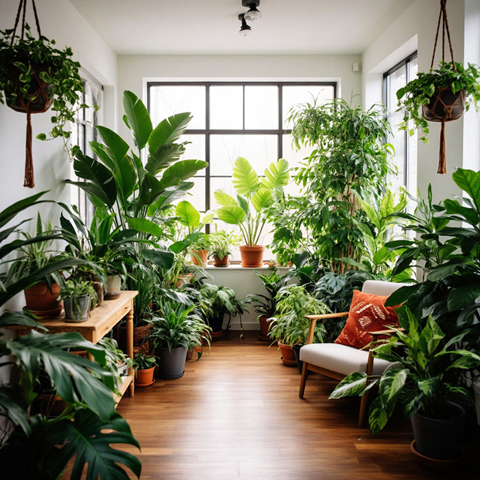 зимний сад из комнатных цветов