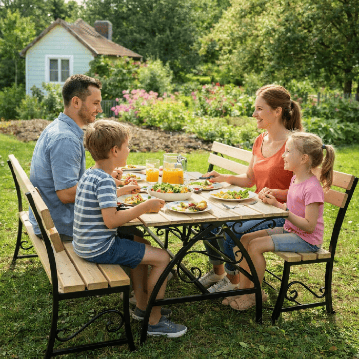 набор садовой мебели из дерева