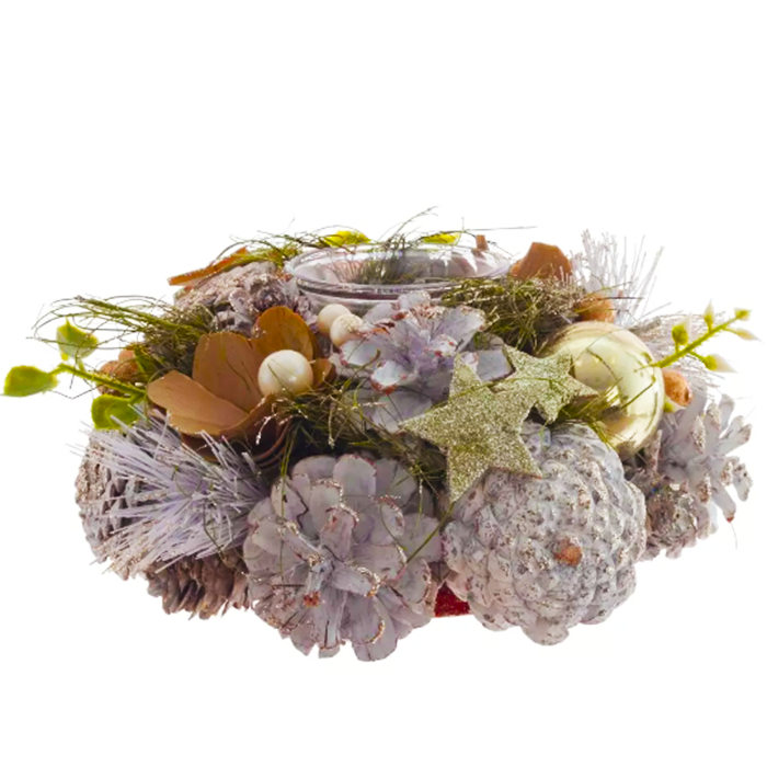 Подсвечник Новогодняя композиция 18х18х9см арт.808769 