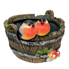 Кашпо декоративное Снегири на корыте 22х22х15,5см, полистоун арт.718132/K043 по цене 