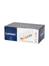 Набор стаканов Люминарк радуга низкий стекло разноцветный 6 шт 330мл по цене 