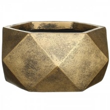 Кашпо Геометри Чаша 6л 30х15см золото, файберстоун арт.DBOWL30-GLD по цене 