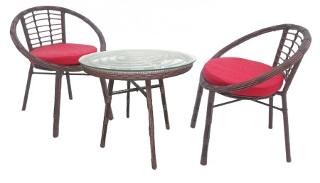 Набор мебели Амальфи, 120х100х82см, коричневый, красный арт.SR003