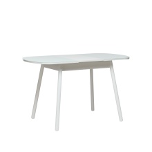 Стол обеденый Лесет Мидел раздвижной мини, белый 74х94(120)х64см по цене 