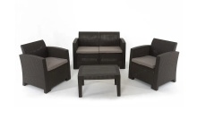 Набор мебели Афины стол, кресло и софа 61х120х76см экоротанг коричневый арт.SF2-4P по цене 