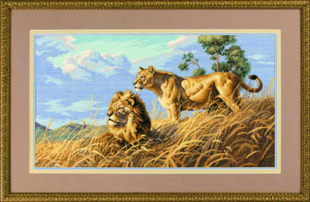 Картина Животные золотой багет 24х30см