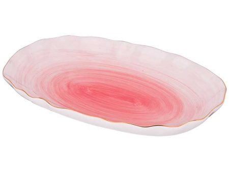 Блюдо овальное Колор Де Аква керамика розовое 25Х16см
