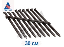 Крепление ПРОТЭКТ Колышки для бордюрной ленты h30см коричневый 10шт, пластик по цене 