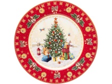 Тарелка обеденная Лефард Елка 27см красная, фарфор арт.85-1705 по цене 