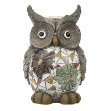 Фигура садовая на солнечной батарее Сова, керамика 32x21х18см, серый арт.к000032324 по цене 