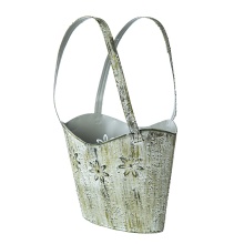 Кашпо Сумка Цветы Металл 18х8х25см арт.443208000802 серый по цене 