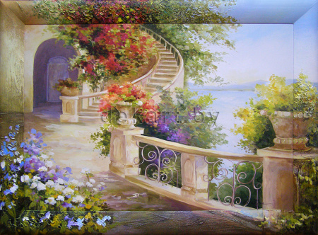 Картина - репродукция Цветущая лестница 50х70см, арт.8Л2592