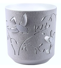 Кашпо Колибри 1,25л Серый Жемчуг-Белый арт.КШ-4648 по цене 