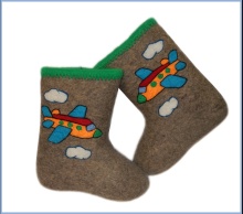 Валенки детские серо-белые Самолет 30р б/м по цене 